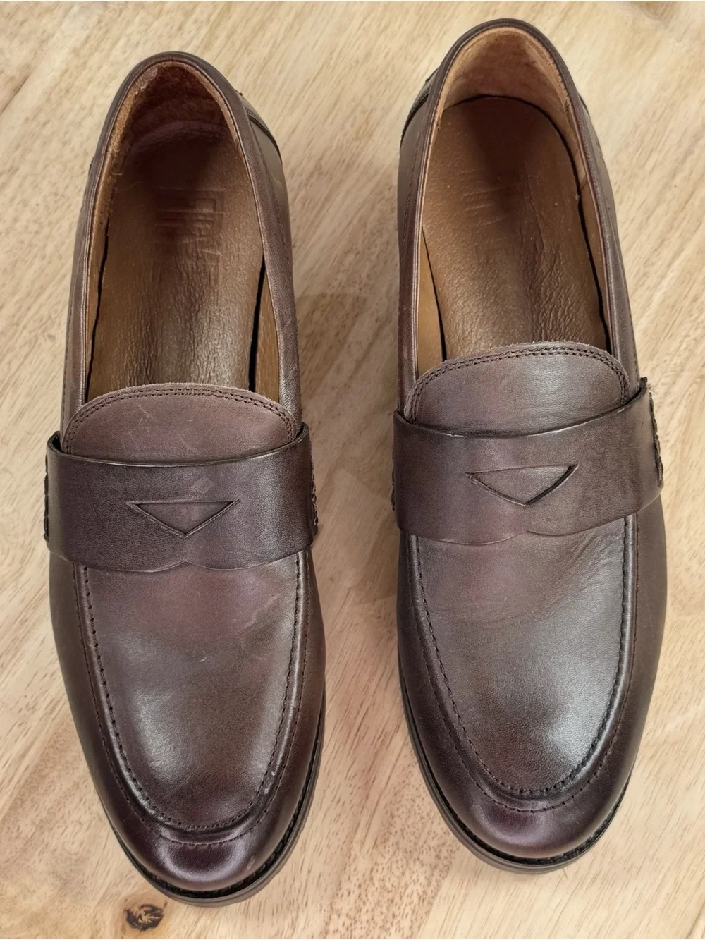 Frye Melissa Lug Sole Leather Loafer Shoes Brown Women’s 9 Preppy Academia